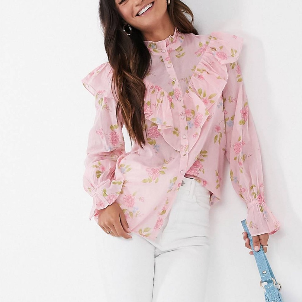 Floral pink blouse